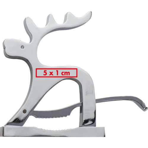 Casse-noix argent en mtal, design renne.