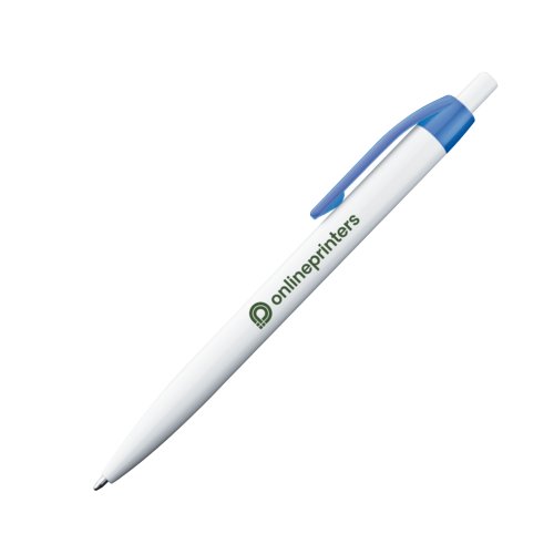Stylo  bille en plastique bleu avec clip.