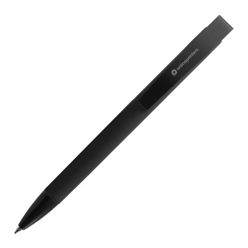 Stylo  bille noir avec clip et mcanisme  pression.