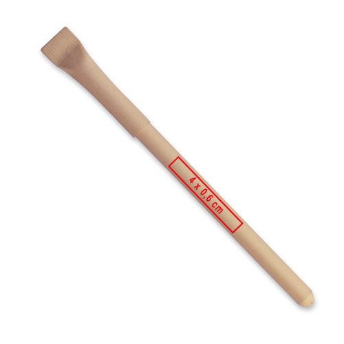 Stylo  bille en papier marron avec mcanisme  poussoir.