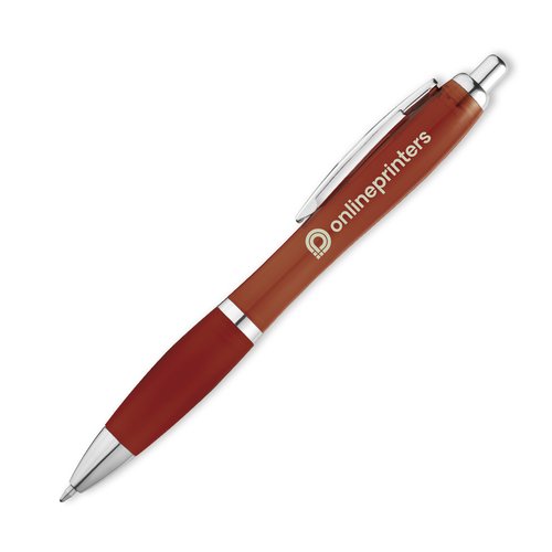Stylo  bille bordeaux avec clip et mcanisme  poussoir.
