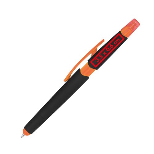 Stylo  bille bicolore avec fonction tactile et clip.