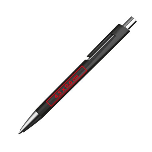 Stylo  bille noir avec clip et mcanisme  pression.