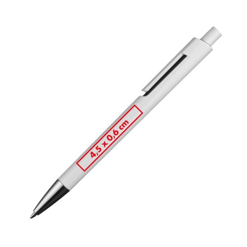 Stylo  bille blanc avec clip et mcanisme  pression.