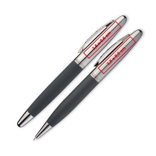 Set d'criture en mtal avec stylo  bille et tui.