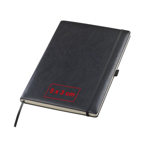 Carnet noir avec lastique et marque-page.