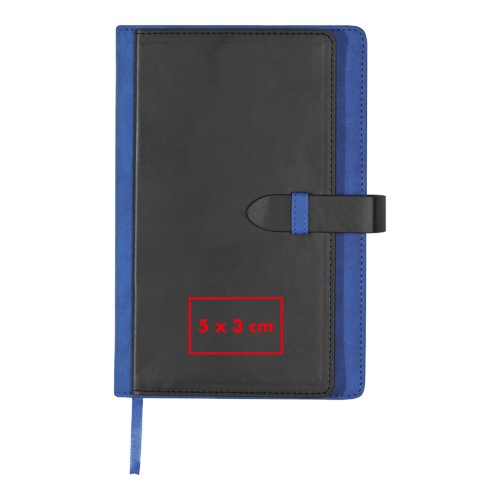 Carnet avec bande de fermeture et marque-page.