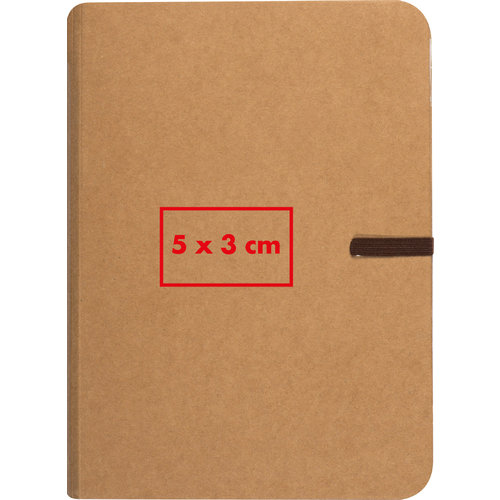 Carnet marron avec fermeture  lastique.