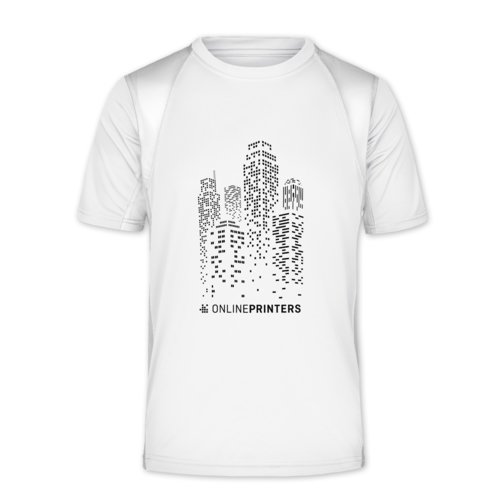 T-shirt fonctionnel blanc en polyester pour hommes.