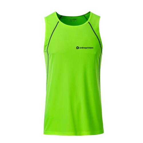 D�bardeur de sport en polyester vert n�on pour hommes.