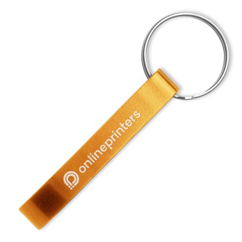 Dcapsuleur orange en mtal avec anneau porte-cls.