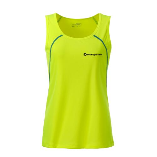 D�bardeur de sport en polyester jaune n�on/bleu pour femmes.