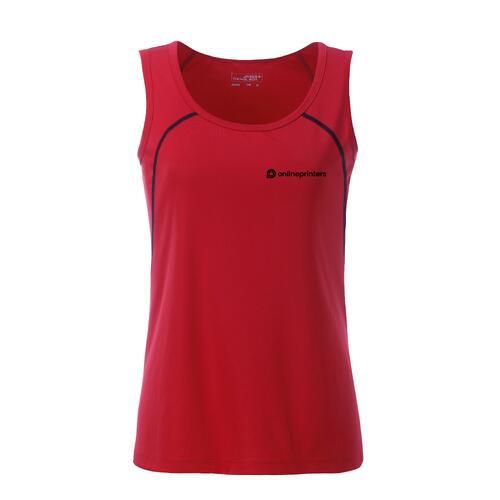 D�bardeur rouge en polyester pour femmes, coupe sport.
