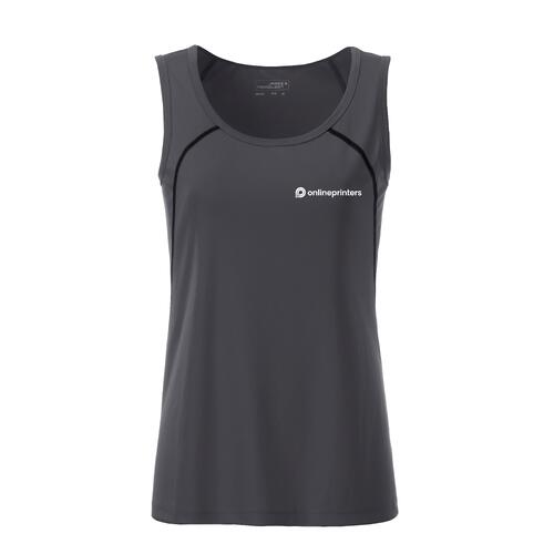 D�bardeur de sport en polyester gris fonc� pour femmes.