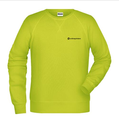 Sweat-shirt jaune n�on en m�lange de coton pour hommes.