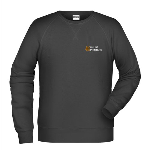 Sweat-shirt noir en coton-polyester pour hommes avec manches longues.