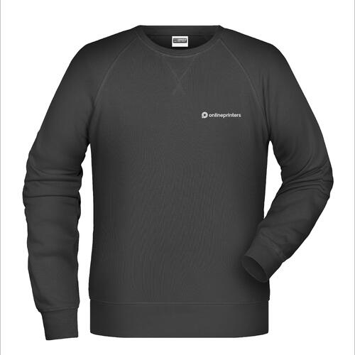 Sweat-shirt noir en coton-polyester pour hommes avec manches longues.