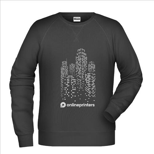 Sweat-shirt noir pour homme en m�lange de coton avec manches longues.