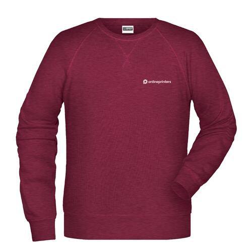 Sweat-shirt bordeaux en m�lange coton-polyester pour homme � col rond.