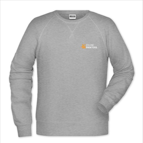 Sweat-shirt chin gris en mlange coton-polyester pour hommes.