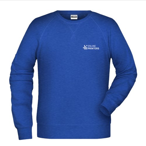 Sweat-shirt chin bleu en coton-polyester pour hommes.