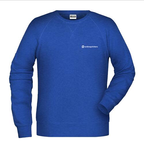 Sweat-shirt chin� bleu en coton-polyester pour hommes.