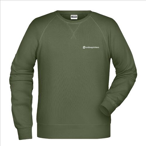 Sweat-shirt vert en coton pour hommes.