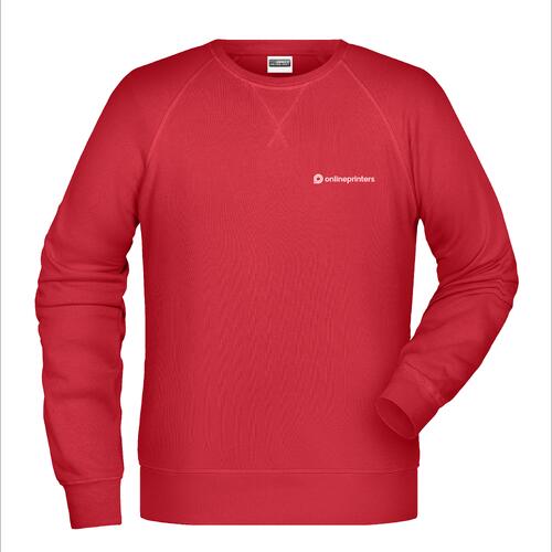 Sweat-shirt rouge en m�lange coton-polyester pour hommes avec manches longues.