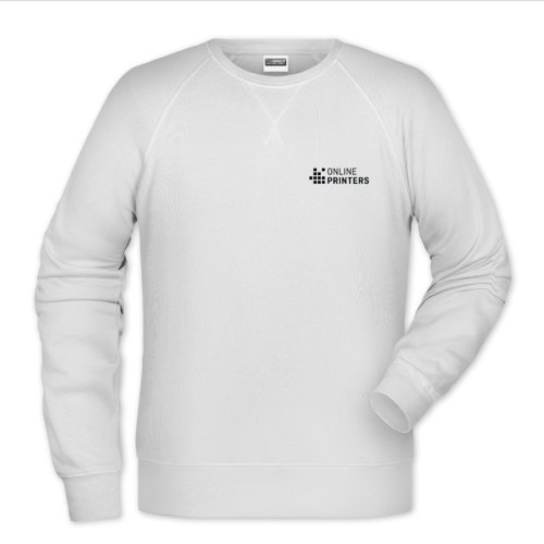 Sweat-shirt blanc en mlange coton-polyester pour hommes.