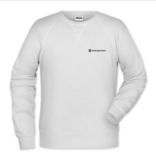 Sweat-shirt blanc en m�lange coton-polyester pour hommes.