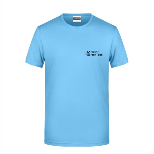 T-shirt en coton bleu ciel avec manches courtes et col rond.