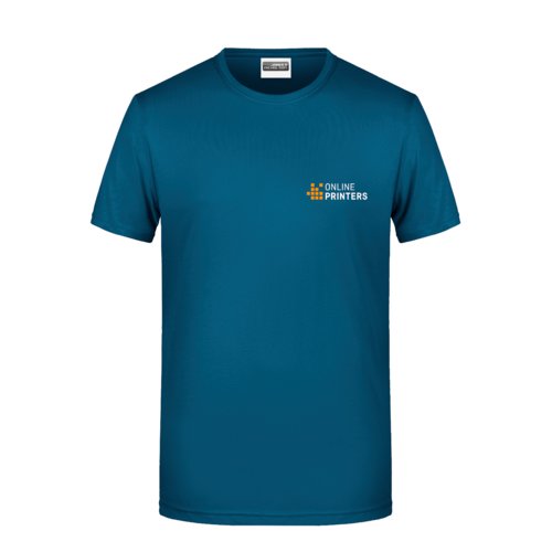 T-shirt en coton ptrole pour homme avec manches courtes.