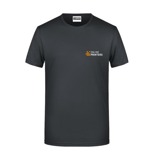 T-shirt noir en coton pour hommes avec manches courtes.