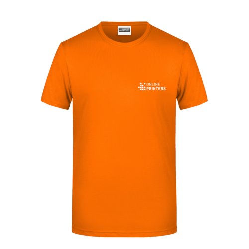 T-shirt orange en coton pour homme avec manches courtes.
