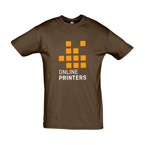 T-shirt marron en coton avec manches courtes et col rond.