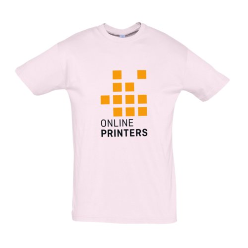 T-shirt rose clair en coton  manches courtes, coupe unisexe.