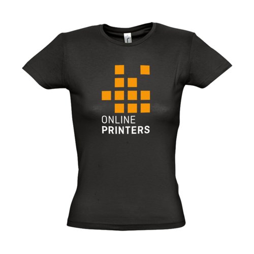 T-shirt en coton noir profond pour femmes  manches courtes.