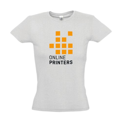 T-shirt en coton gris pour femmes avec manches courtes.
