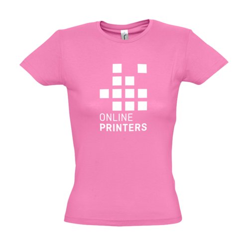 T-shirt rose en coton pour femmes  manches courtes.