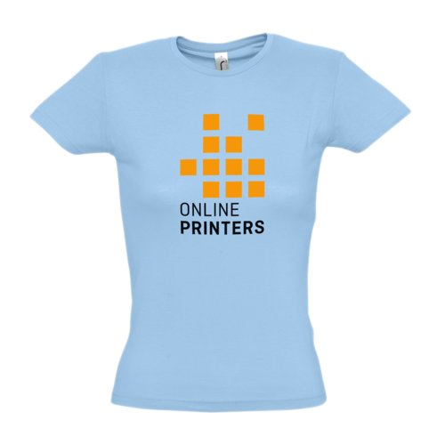 T-shirt en coton bleu ciel pour femmes.