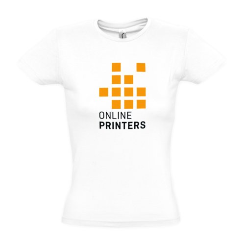 T-shirt blanc en coton pour femmes avec manches courtes.
