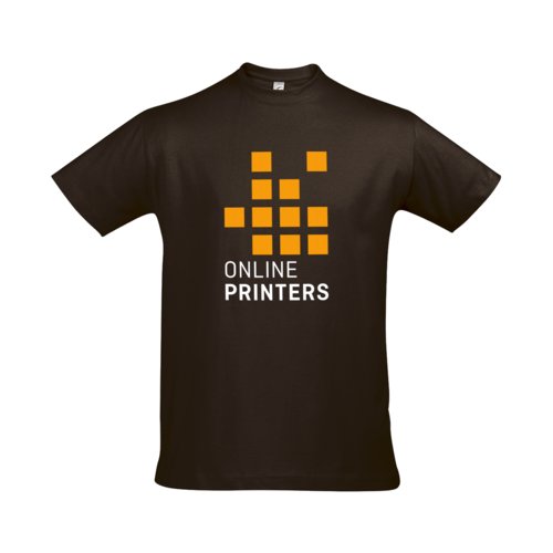 T-shirt marron en coton pour homme avec manches courtes.