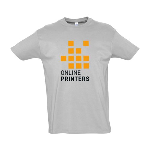 T-shirt gris en coton pour hommes avec manches courtes.