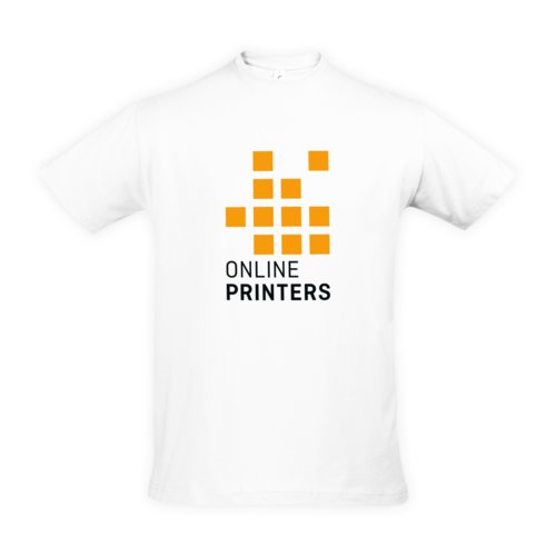 T-shirt blanc en coton pour hommes avec manches courtes.