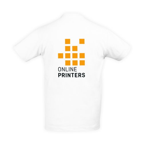 T-shirt blanc en coton pour hommes avec manches courtes.
