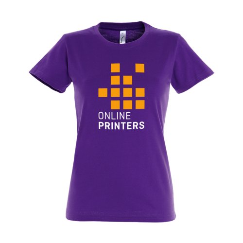 T-shirt en coton violet fonc pour femmes  manches courtes.