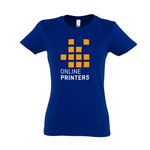 T-shirt bleu fonc en coton pour femmes  manches courtes.