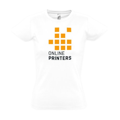 T-shirt blanc en coton pour femmes avec manches courtes.