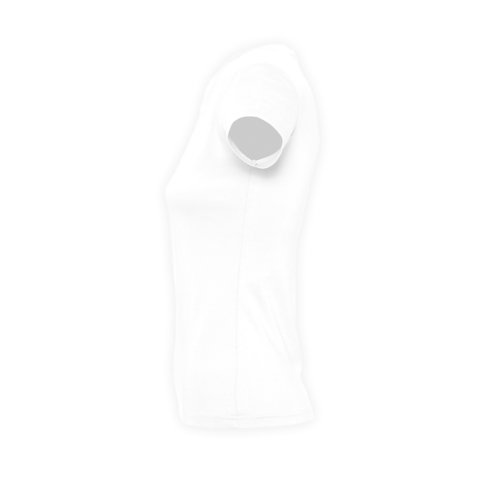 T-shirt blanc en coton pour femmes avec manches courtes.