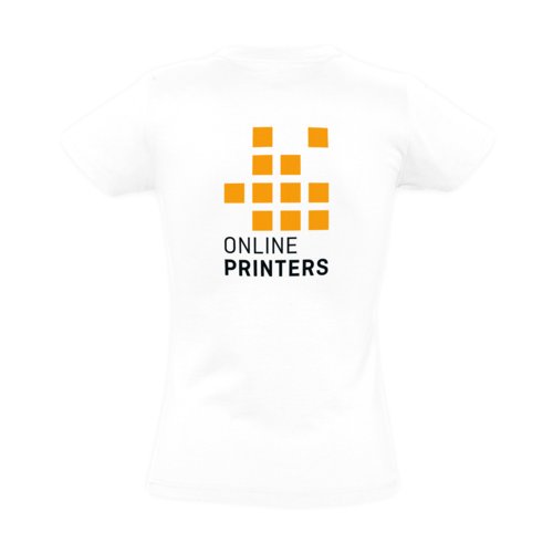 T-shirt blanc en coton pour femme avec manches courtes.